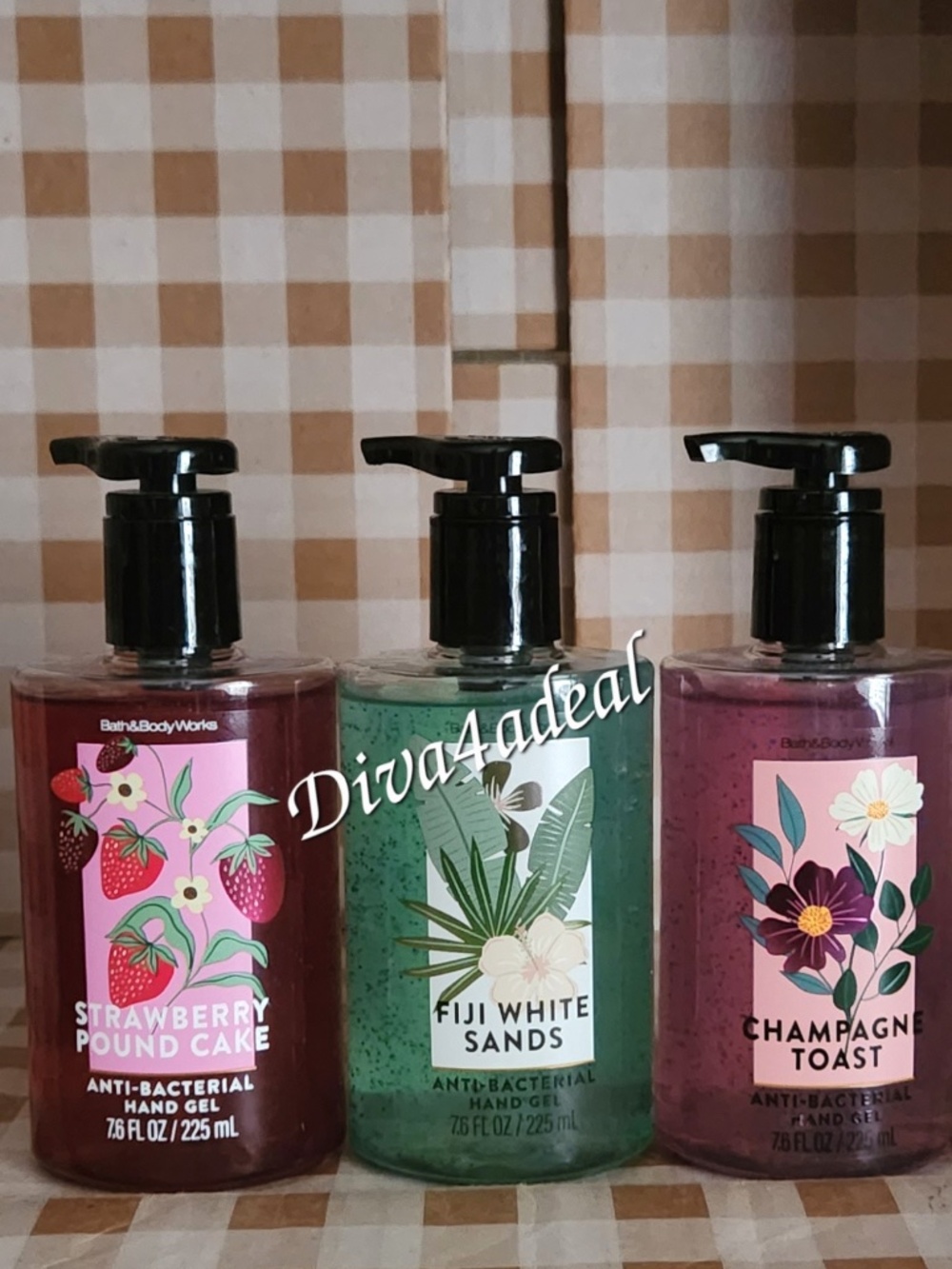 3X Bath & Body Works 7.6 FL OZ Anti Bacteria Hand Gel PUMP Bundle